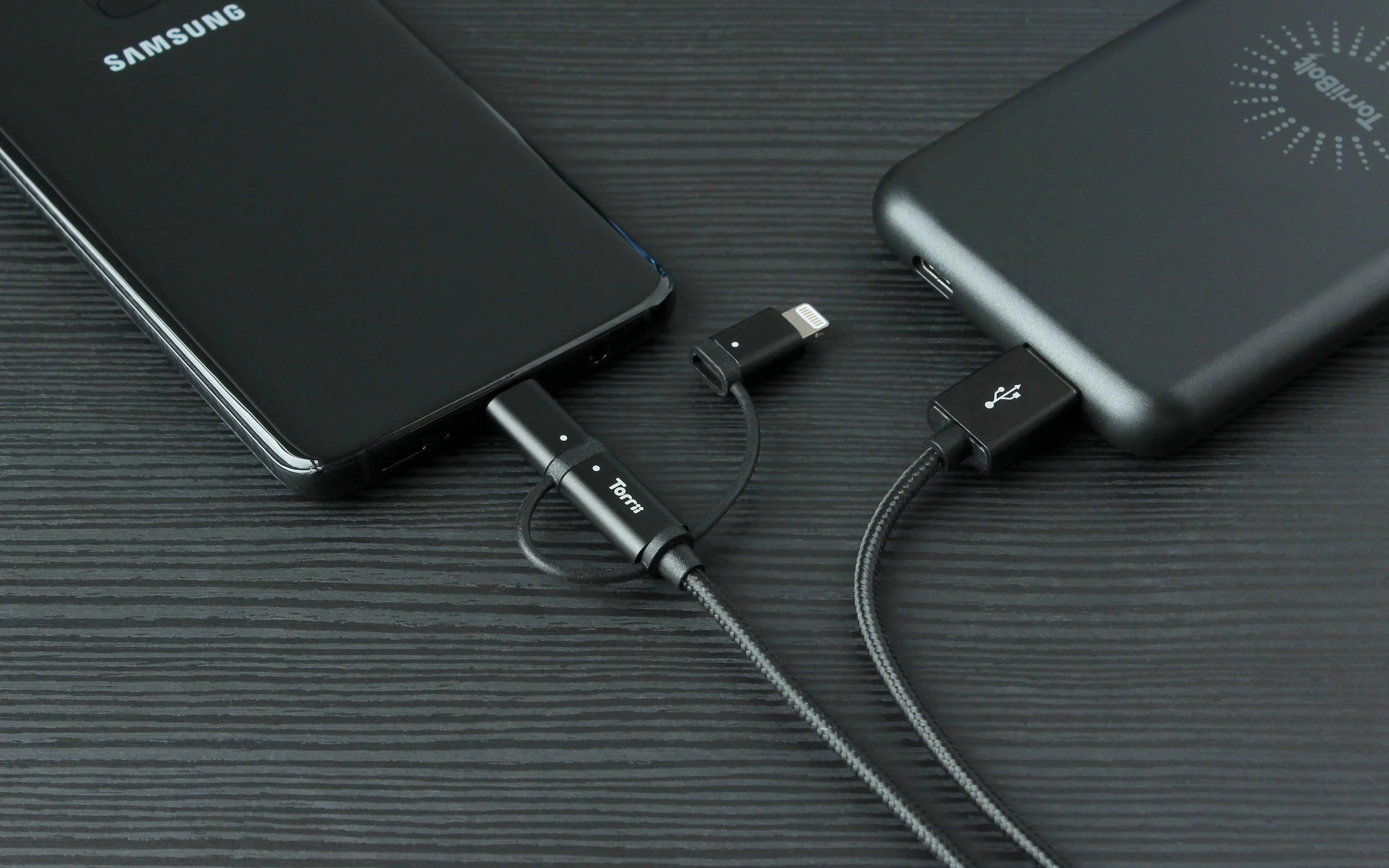 Torrii Kevable 3 In 1 Mfi Lightning/Type-C/Micro Usb - Black - Tashqila Torrii Kevable 3 In 1 Mfi Lightning/Type-C/Micro Usb - Black - Tashqila